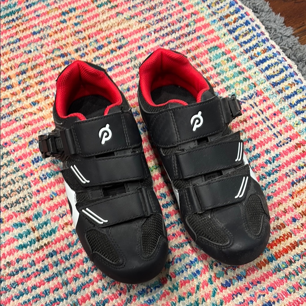 Peloton Cycling Shoes - Black and Red